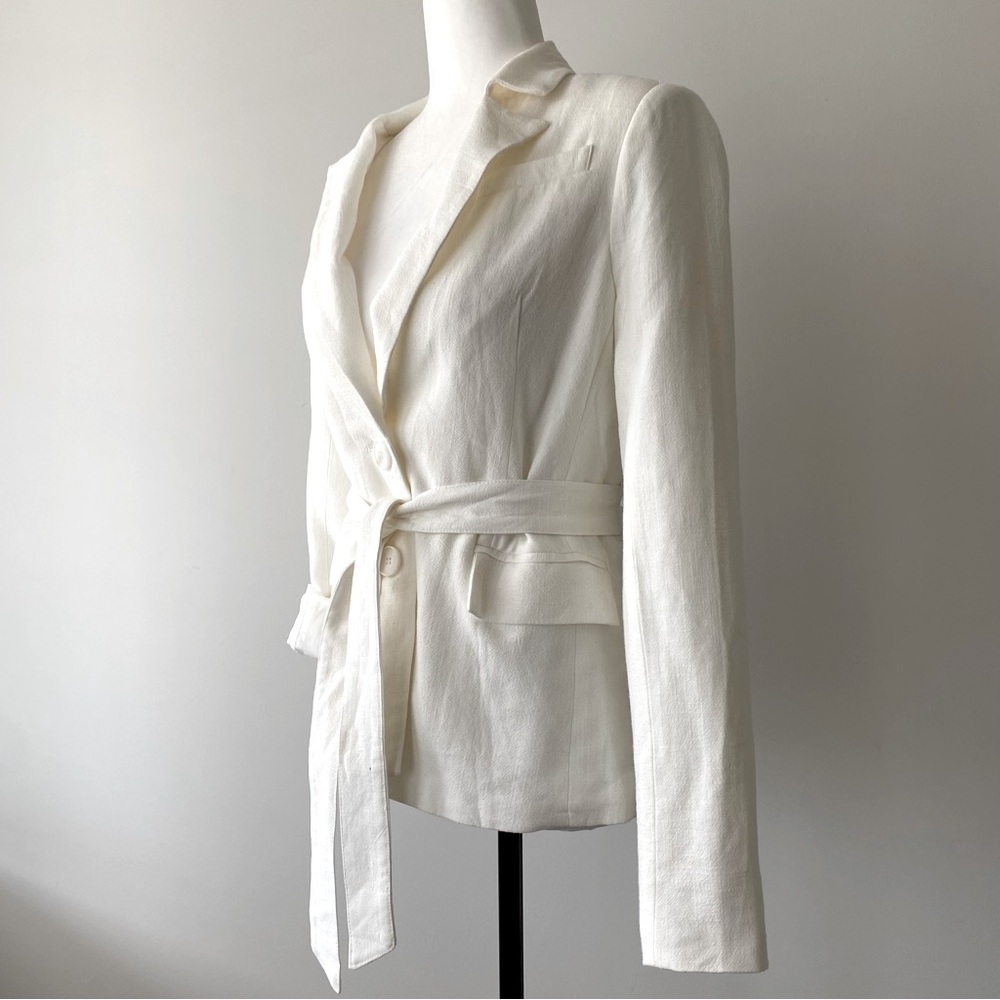 Belted Ecru Blazer | WALTER BAKER